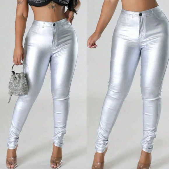 Sexy thermal sherpa lined vegan leather pants - Picture 1 of 16